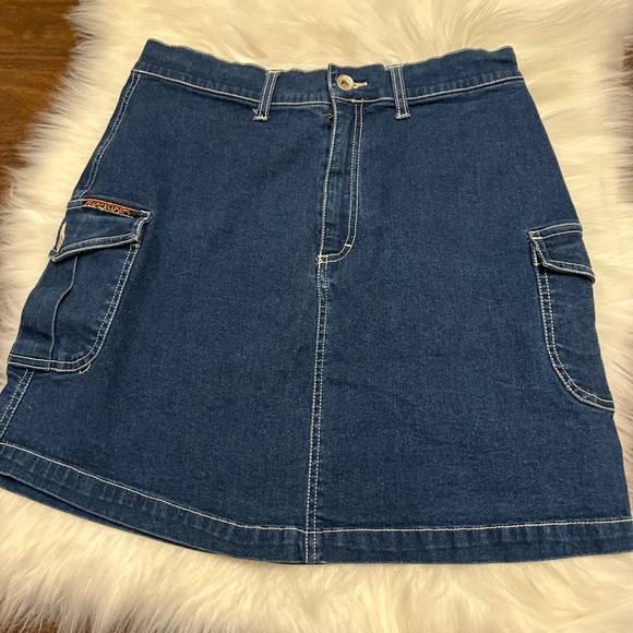 NO EXCUSES Vintage Y2K Cargo Pocket Denim Skirt - Picture 1 of 11
